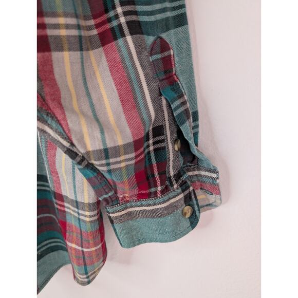 Izod Men's Large Button Down Collar Flannel Plaid Long Sleeve Shirt EUC - Picture 5 of 6